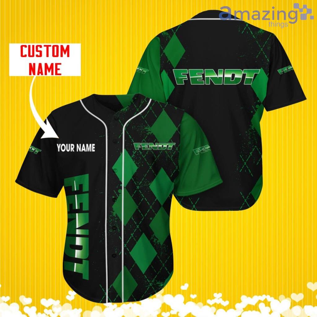 Fendt Sports Logo Jersey Baseball Shirt Custom Name With Diamond Brush Pattern For Men And Women image Fendt Sports Logo Jersey Baseball Shirt Custom Name With Diamond Brush Pattern For Men And Women Product Photo 1