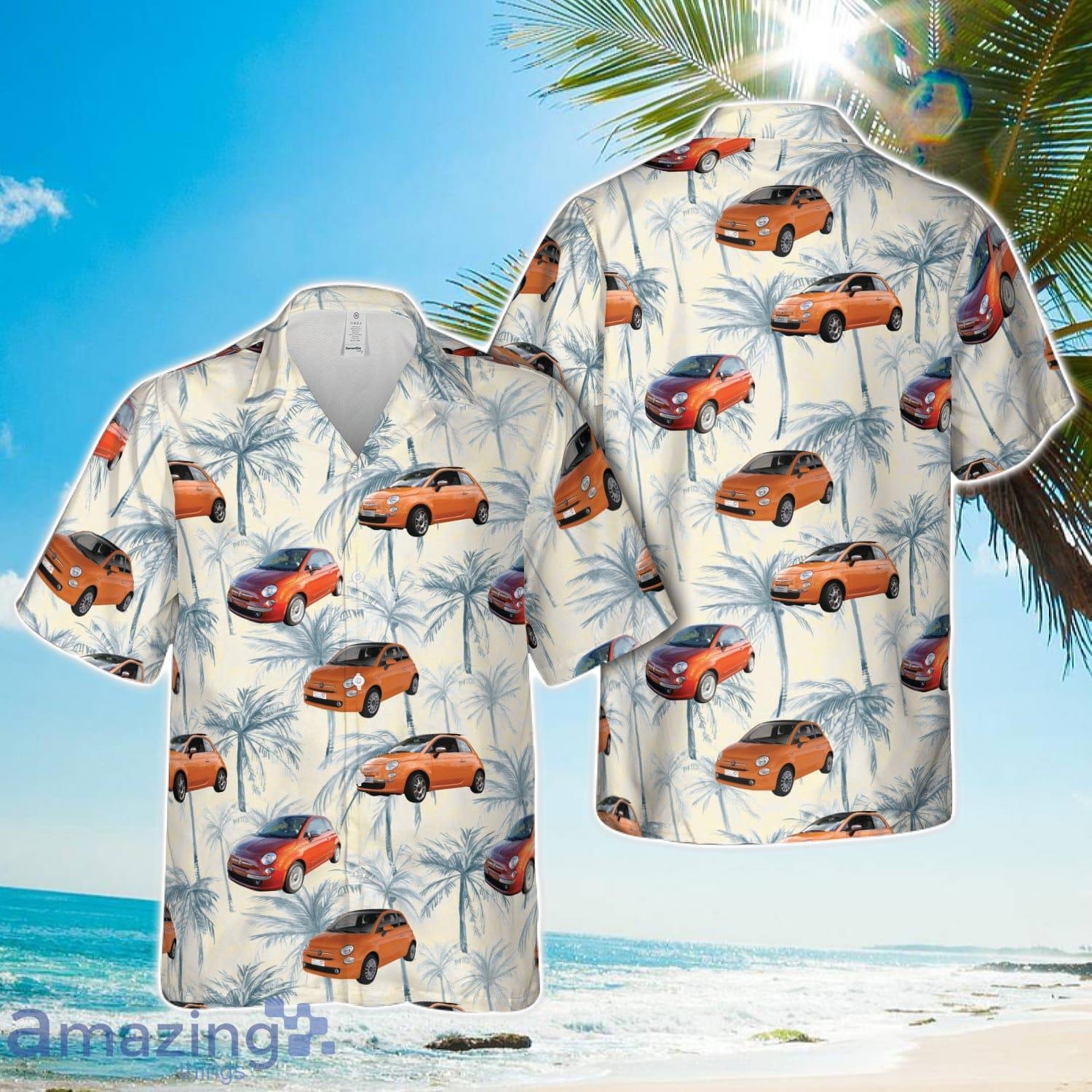 Fiat 500 (brick orange) Hawaiian Shirt 3D Printed Beach Lover Gift image Fiat 500 (brick orange) Hawaiian Shirt 3D Printed Beach Lover Gift Product Photo 1