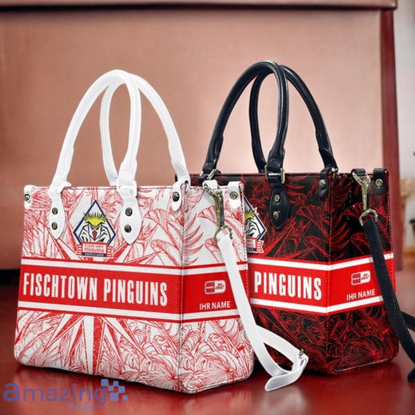 Fischtown Pinguins Leather Handbag Custom Name Gift For Women Product Photo 1