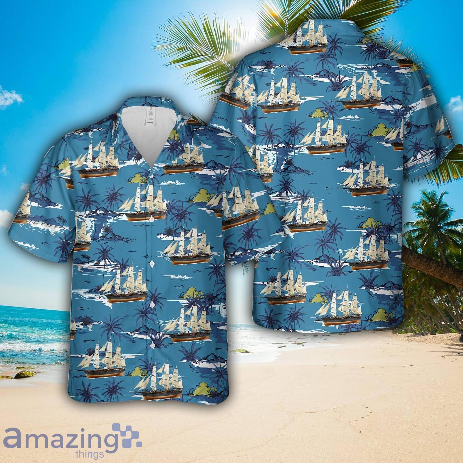 Flying Cloud clipper ship Hawaiian Shirt 3D Printed Button Shirt image Flying Cloud clipper ship Hawaiian Shirt 3D Printed Button Shirt Product Photo 1