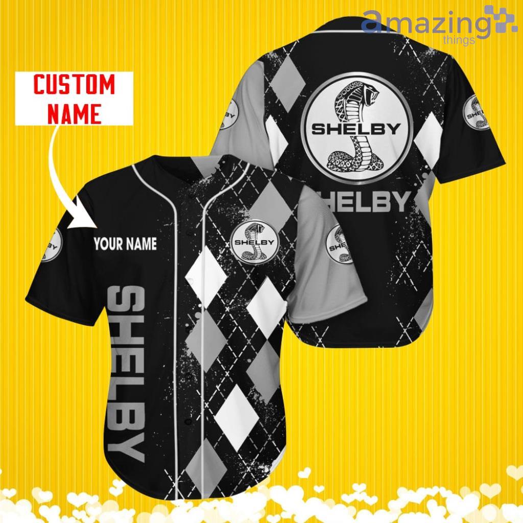 Ford Shelby Sports Logo Jersey Baseball Shirt Custom Name With Diamond Brush Pattern For Men And Women image Ford Shelby Sports Logo Jersey Baseball Shirt Custom Name With Diamond Brush Pattern For Men And Women Product Photo 1