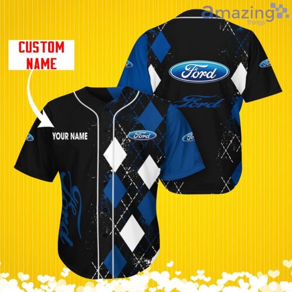 Ford Sports Logo Jersey Baseball Shirt Custom Name With Diamond Brush Pattern For Men And Women Product Photo 1