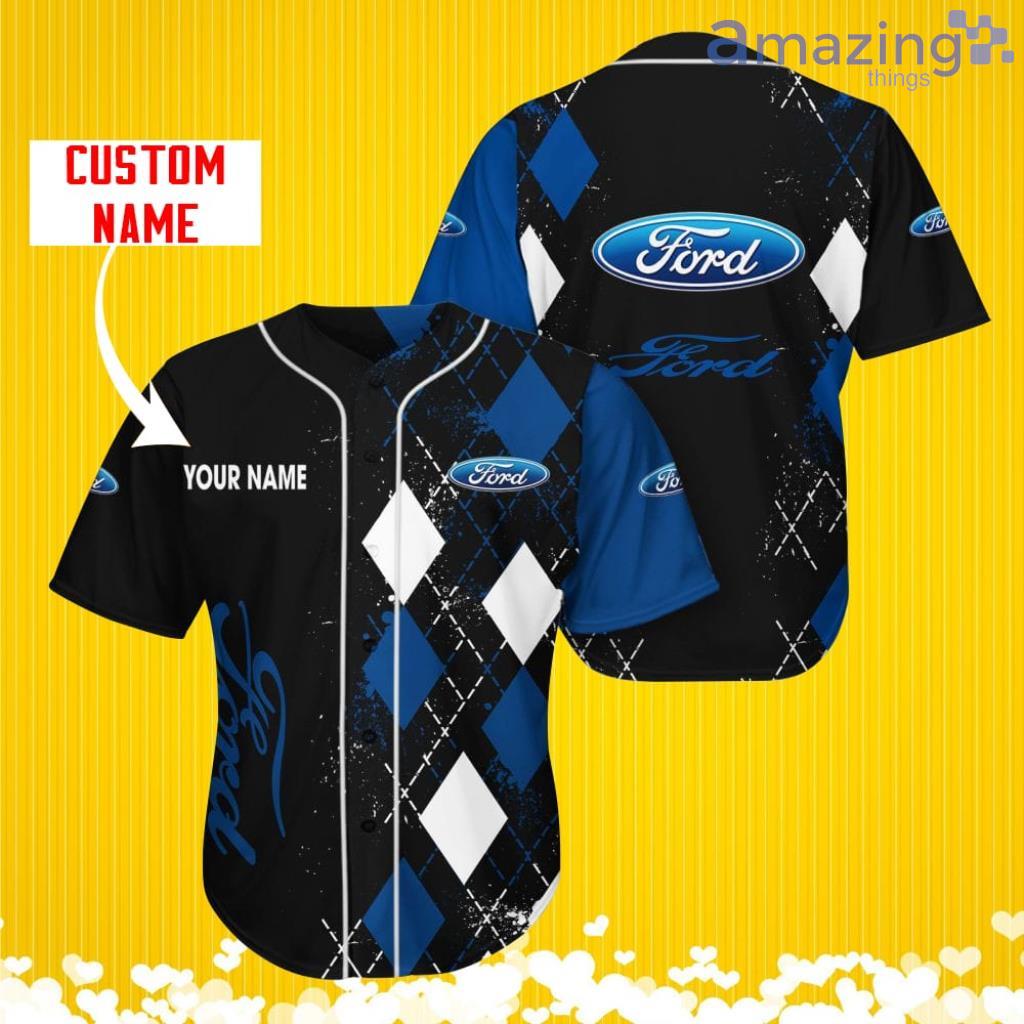 Ford Sports Logo Jersey Baseball Shirt Custom Name With Diamond Brush Pattern For Men And Women image Ford Sports Logo Jersey Baseball Shirt Custom Name With Diamond Brush Pattern For Men And Women Product Photo 1