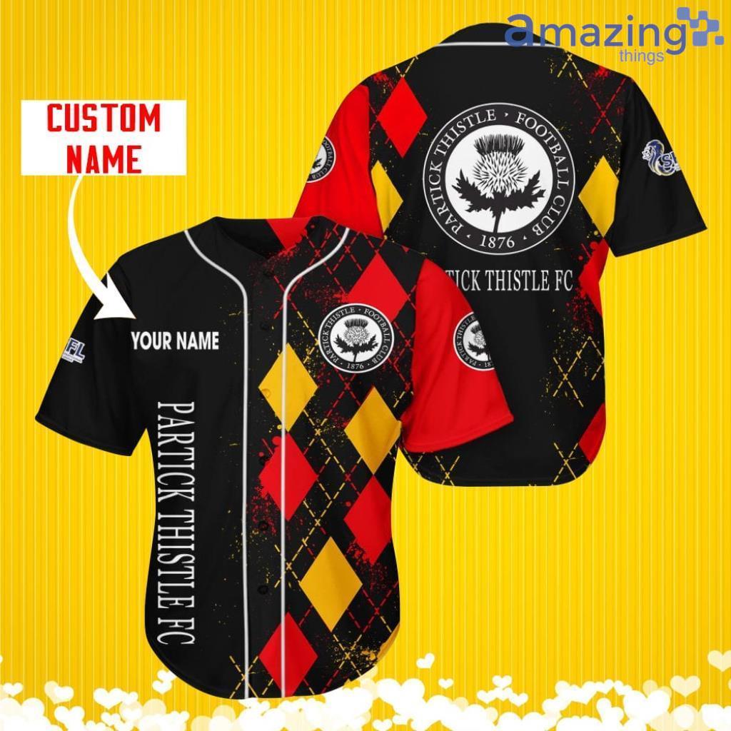 Partick Thistle F.C. Sports Logo Jersey Baseball Shirt Custom Name With Diamond Brush Pattern For Men And Women image Partick Thistle F.C. Sports Logo Jersey Baseball Shirt Custom Name With Diamond Brush Pattern For Men And Women Product Photo 1