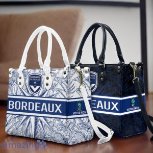 Girondins De Bordeaux Leather Handbag Custom Name Gift For Women Product Photo 1