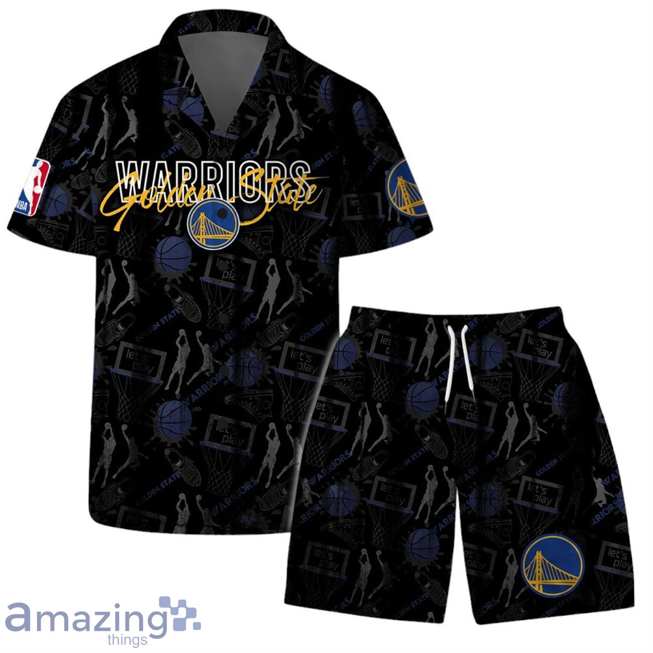 Golden State Warriors NBA Logo Basketball Street Style Design Hawaiian Shirt & Short image Golden State Warriors NBA Logo Basketball Street Style Design Hawaiian Shirt & Short Product Photo 1