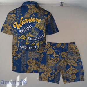 Golden State Warriors Team Logo Pattern Retro Magic Hawaiian Shirt And Short Product Photo 2