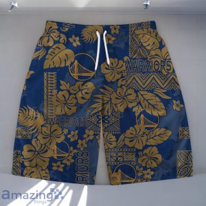 Golden State Warriors Team Logo Pattern Retro Magic Hawaiian Shirt And Short Product Photo 3