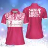 Golf Vintage Swing Swear Repeat Love Heat Funny Short Sleeve Polo Shirt