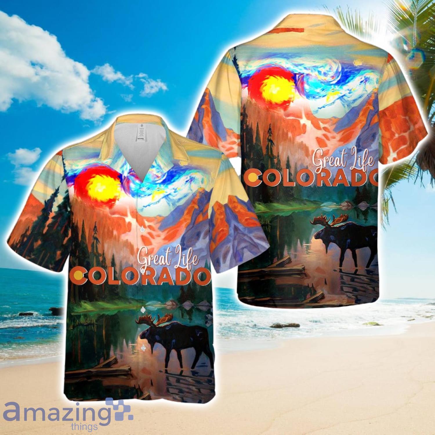 Great Life Colorado Hawaiian Shirt 3D Printed Button Shirt image Great Life Colorado Hawaiian Shirt 3D Printed Button Shirt Product Photo 1