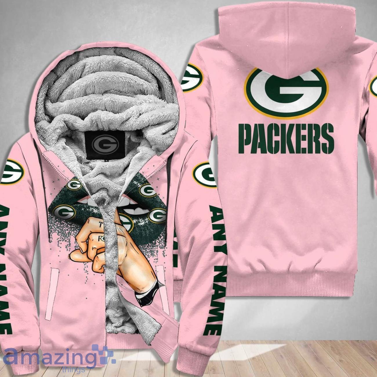 Green Bay Packers Custom Name Shut The F Up Pink 3D Hoodie Shirt image Green Bay Packers Custom Name Shut The F Up Pink 3D Hoodie Shirt Product Photo 2