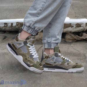 Green Bay Packers NFL Design Camo Air Jordan 4 Custom Name Product Photo 2