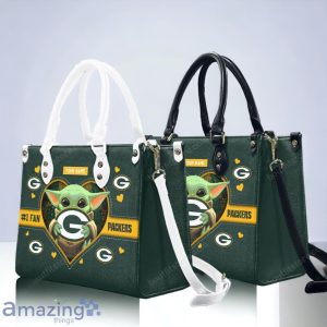 Green Bay Packers NFL Leather Handbag Baby Yoda Custom Name Product Photo 2