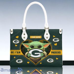 Green Bay Packers NFL Leather Handbag Baby Yoda Custom Name Product Photo 3