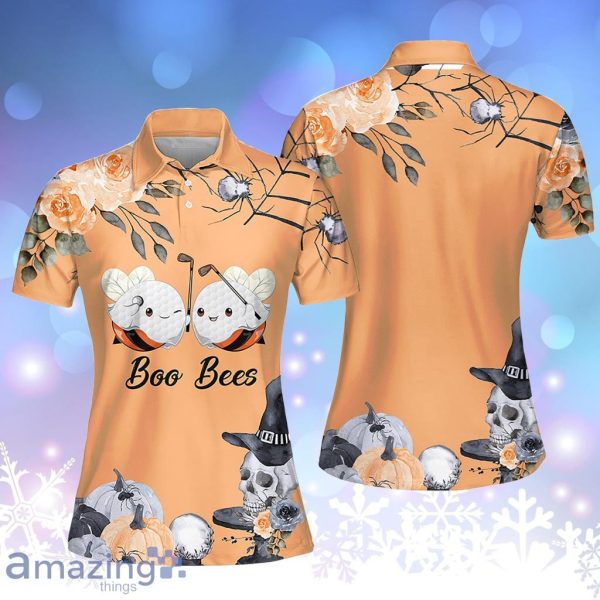 Halloween Boo Bees Golf Love Color Short Sleeve Polo Shirt For Women Product Photo 1