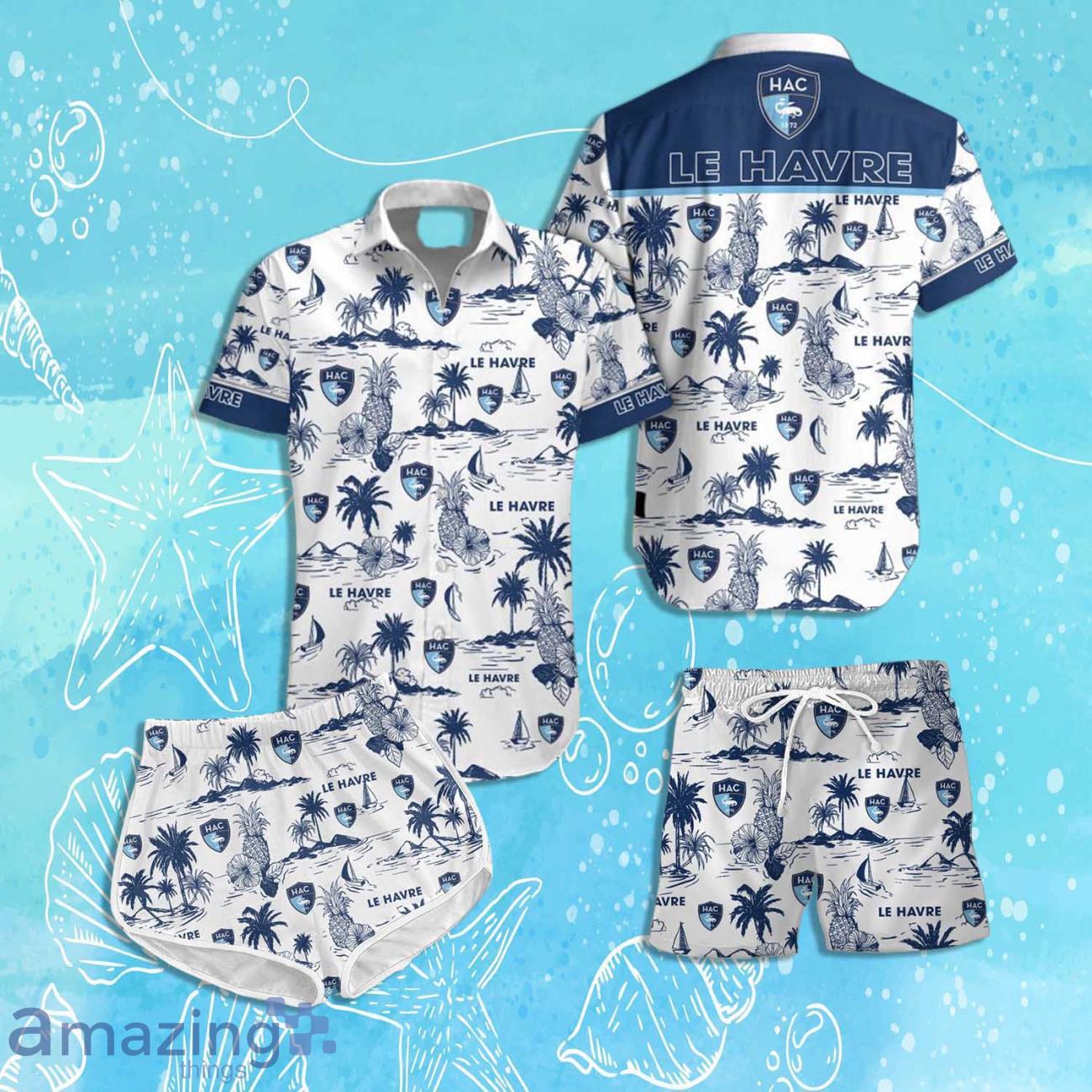 Havre Athletic Club Hawaiian Shirt & Short 2024 Summer Beach For Fans image Havre Athletic Club Hawaiian Shirt & Short 2024 Summer Beach For Fans Product Photo 1