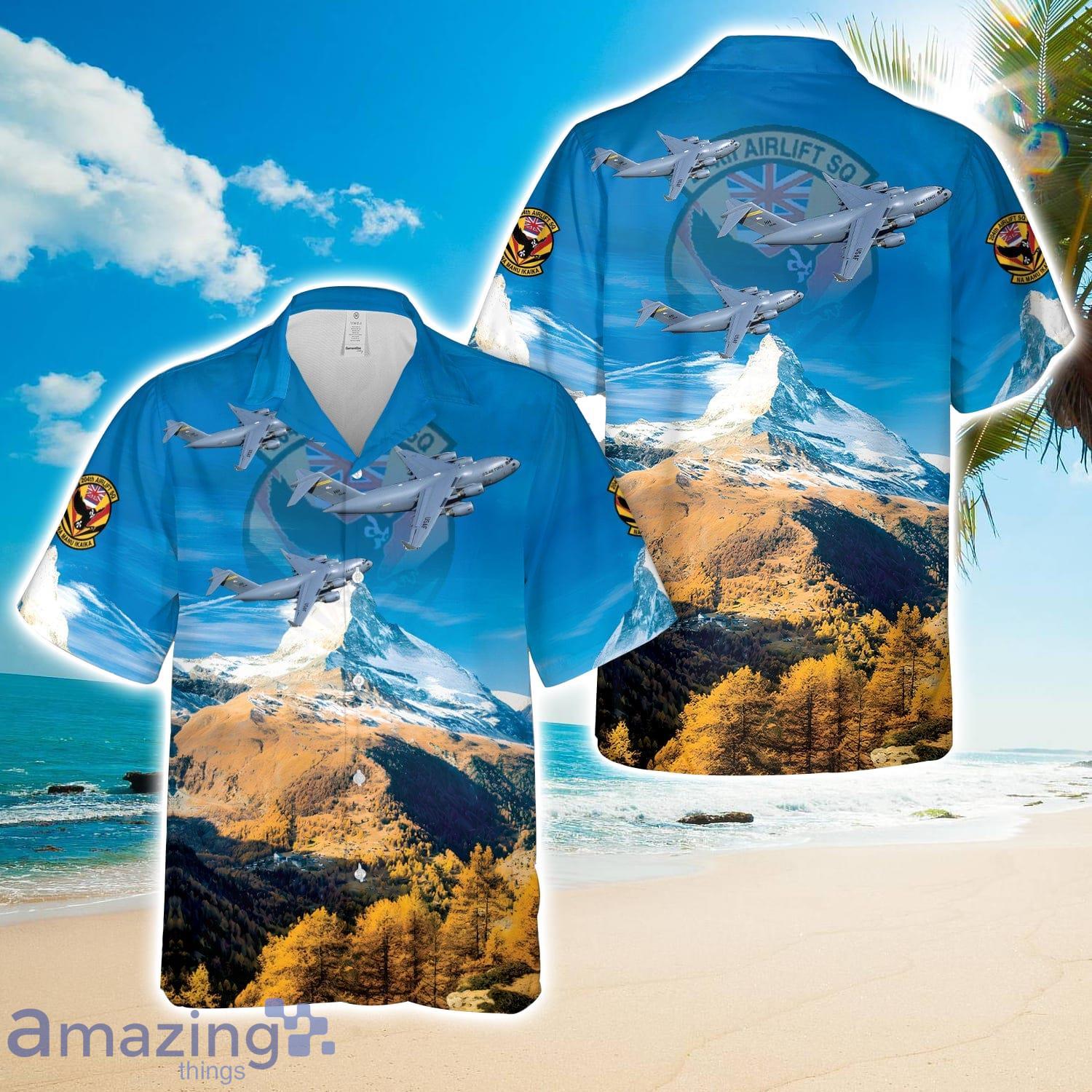 Hawaii Air National Guard 154th Wing 204th Airlift Squadron Boeing C 17 Globemaster III Hawaiian Shirt Unisex For Men Women image Hawaii Air National Guard 154th Wing 204th Airlift Squadron Boeing C-17 Globemaster III Hawaiian Shirt Unisex For Men Women Product Photo 1