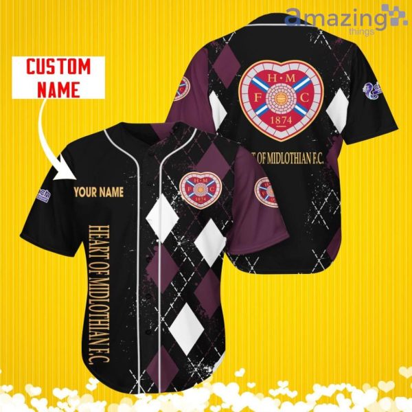 Heart of Midlothian F.C. Sports Logo Jersey Baseball Shirt Custom Name With Diamond Brush Pattern For Men And Women Product Photo 2