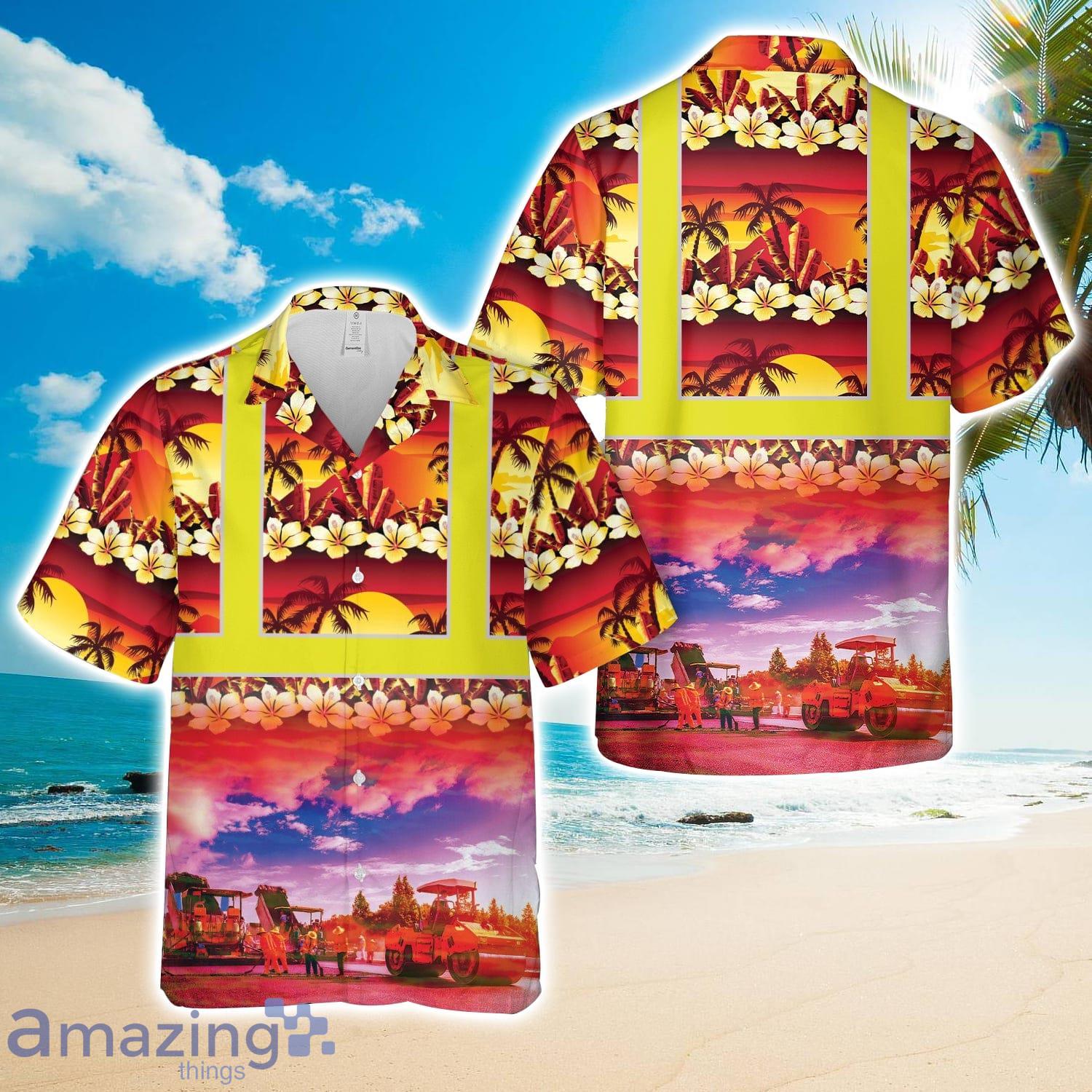 Highway Construction Tropical Hawaiian Shirt Unisex For Men Women image Highway Construction Tropical Hawaiian Shirt Unisex For Men Women Product Photo 1