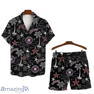 Houston Astros MLB Logo Tropical Design Hawaiian Shirt & Short Product Photo 1