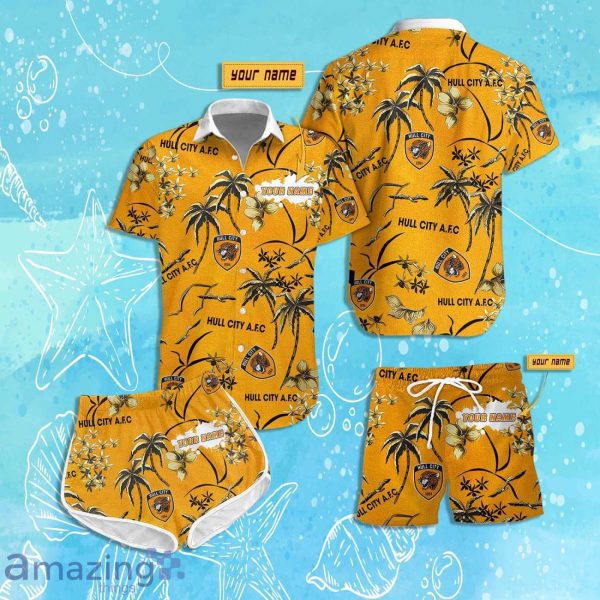 Hull City Hawaiian Shirt & Short Custom Name 2024 Men Women Summer Beach Product Photo 1