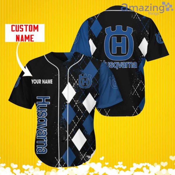 Husqvarna Sports Logo Jersey Baseball Shirt Custom Name With Diamond Brush Pattern For Men And Women Product Photo 1