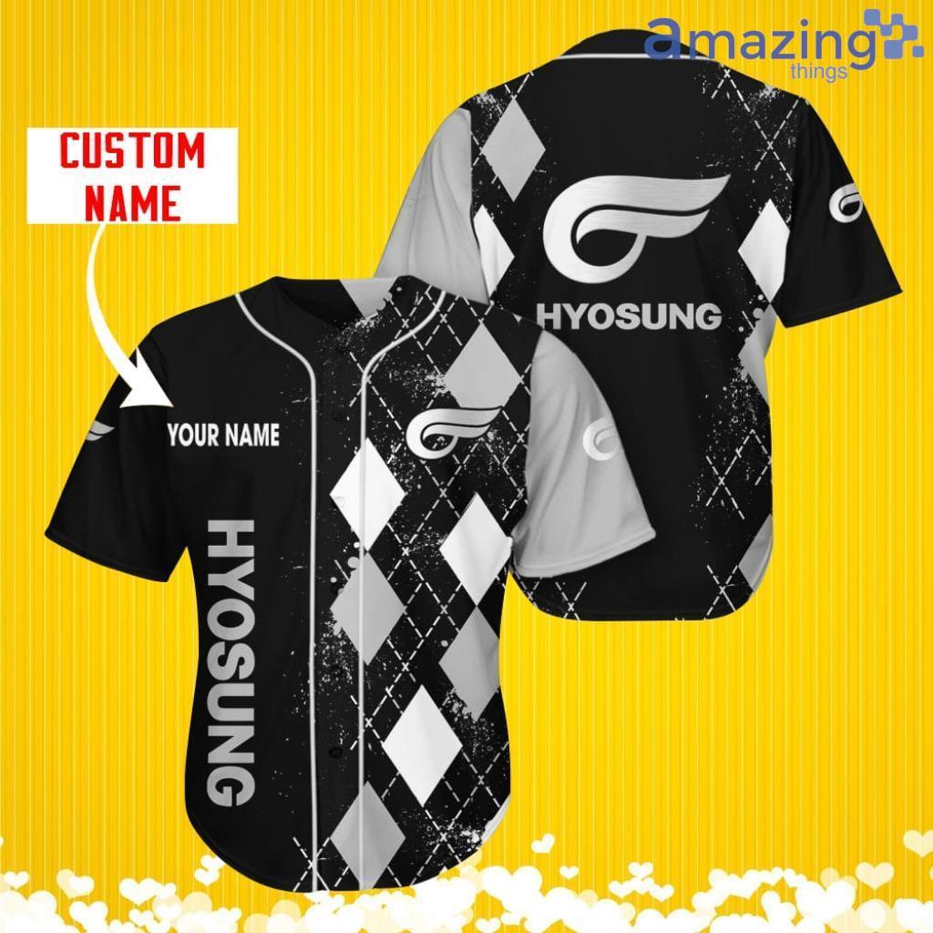 Hyosung Sports Logo Jersey Baseball Shirt Custom Name With Diamond Brush Pattern For Men And Women image Hyosung Sports Logo Jersey Baseball Shirt Custom Name With Diamond Brush Pattern For Men And Women Product Photo 1