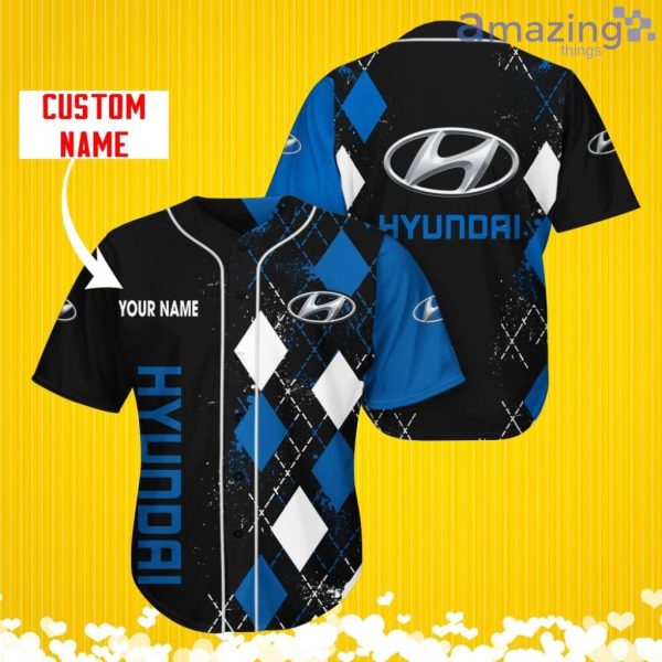 Hyundai Sports Logo Jersey Baseball Shirt Custom Name With Diamond Brush Pattern For Men And Women Product Photo 1