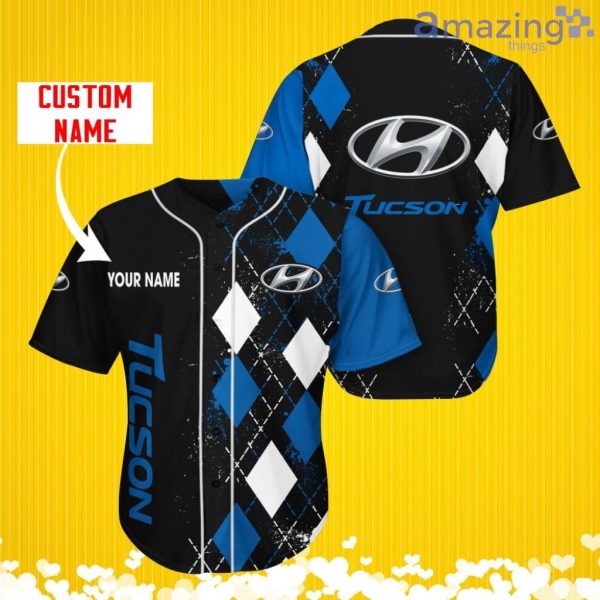 Hyundai Tucson Sports Logo Jersey Baseball Shirt Custom Name With Diamond Brush Pattern For Men And Women Product Photo 1