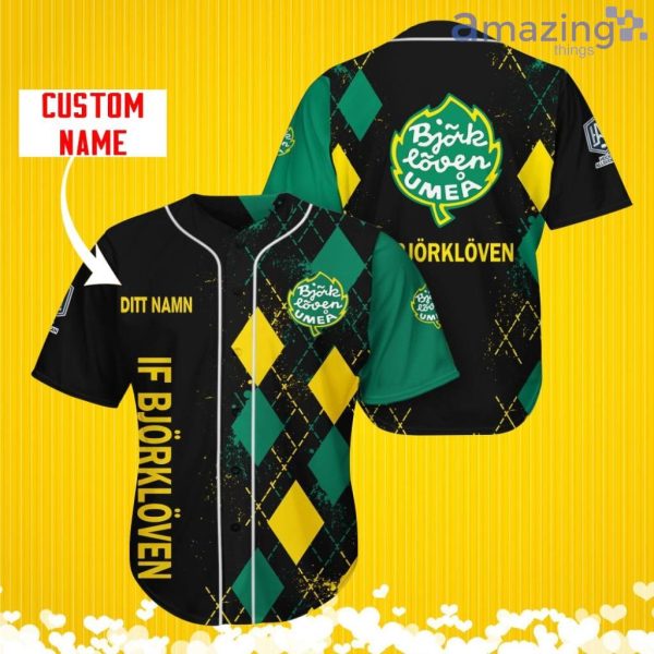 IF Björklöven Sports Logo Jersey Baseball Shirt Custom Name With Diamond Brush Pattern For Men And Women Product Photo 1