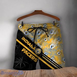Indiana Pacers Logo Flower Pattern Hawaiian Shirt & Short Product Photo 3
