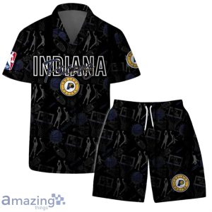 Indiana Pacers NBA Logo Basketball Street Style Design Hawaiian Shirt & Short Product Photo 1