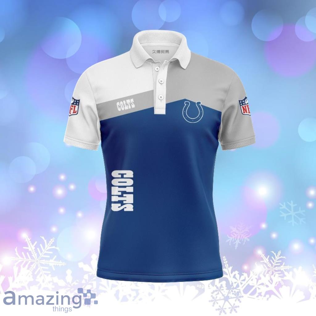 Indianapolis Colts Button Up Polo Shirt Gift For Big Fans image Indianapolis Colts Button Up Polo Shirt Gift For Big Fans Product Photo 1