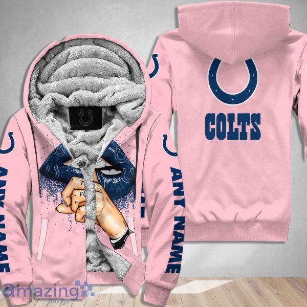 Indianapolis Colts Custom Name Shut The F Up Pink 3D Hoodie Shirt Product Photo 2