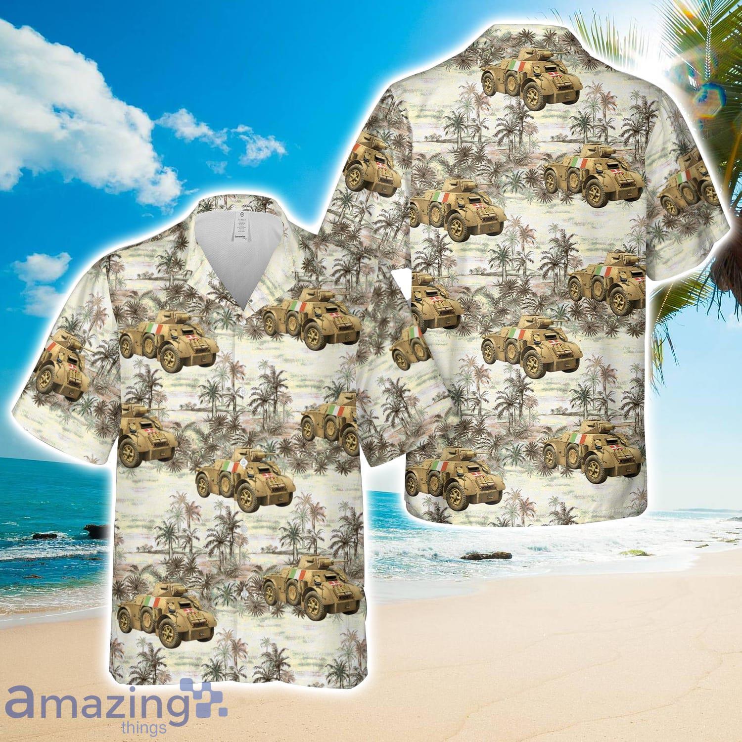 Italian Autoblinda Armored Car Hawaiian Shirt Cute Summer Gift image Italian Autoblinda Armored Car Hawaiian Shirt Cute Summer Gift Product Photo 1