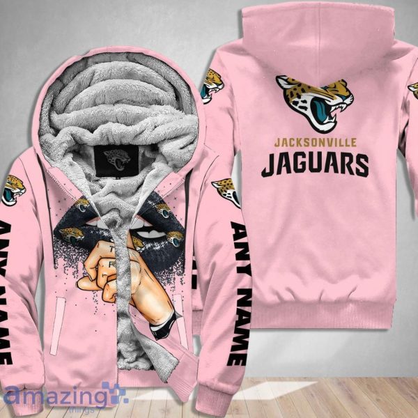 Jacksonville Jaguars Custom Name Shut The F Up Pink 3D Hoodie Shirt Product Photo 2