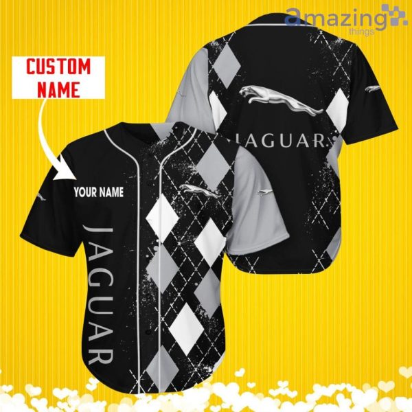 Jaguar Sports Logo Jersey Baseball Shirt Custom Name With Diamond Brush Pattern For Men And Women Product Photo 1