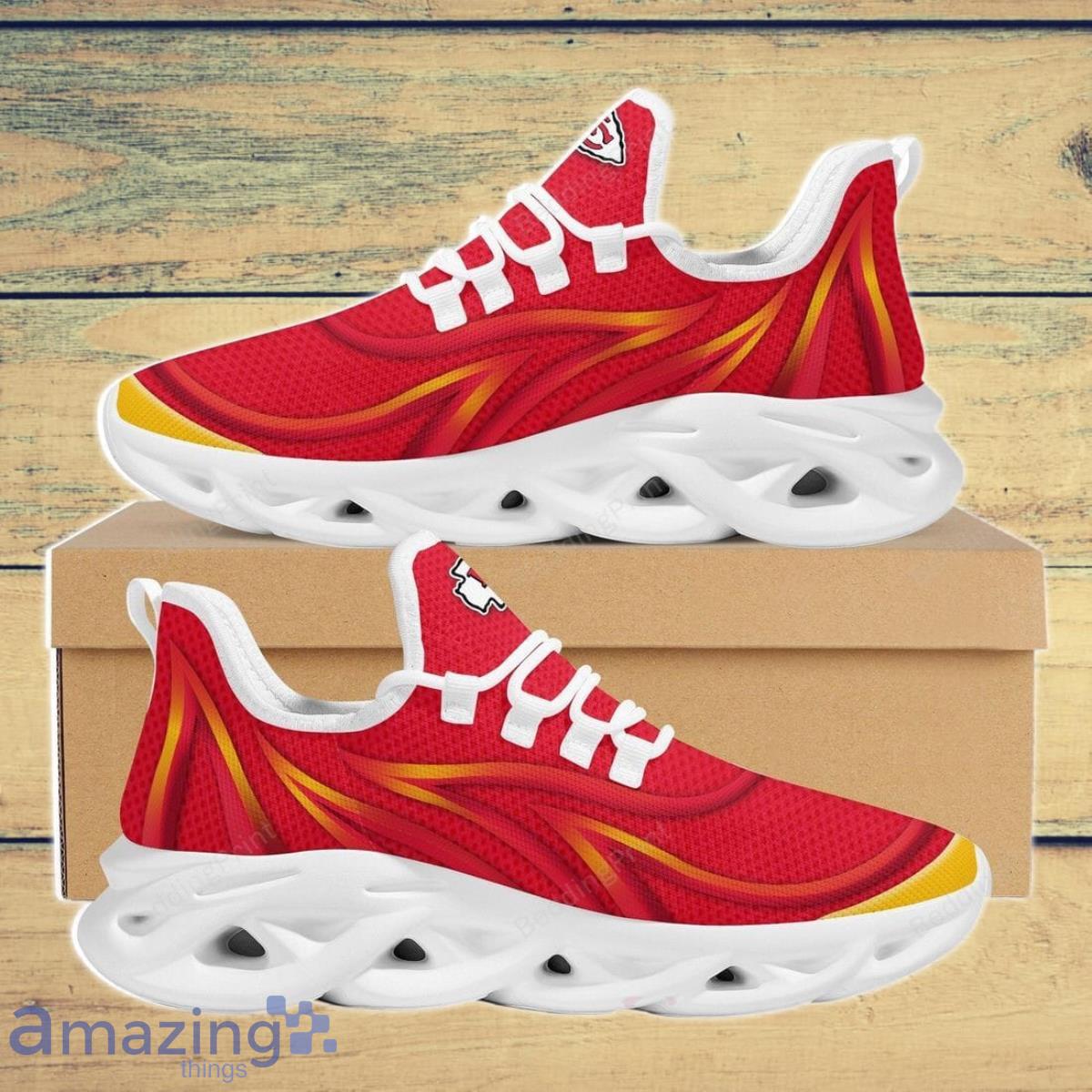 Kansas City Chiefs NFL Red Gold Color Max Soul Shoes Impressive Gift For Men Women image Kansas City Chiefs NFL Red Gold Color Max Soul Shoes Impressive Gift For Men Women Product Photo 1