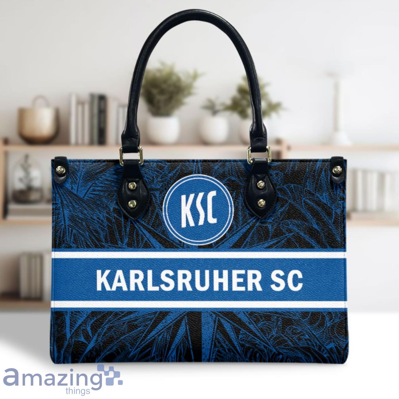 Karlsruher SC Leather Handbag Custom Name Nice Gift For Women, Mother Day image Karlsruher SC Leather Handbag Custom Name Nice Gift For Women, Mother Day Product Photo 2