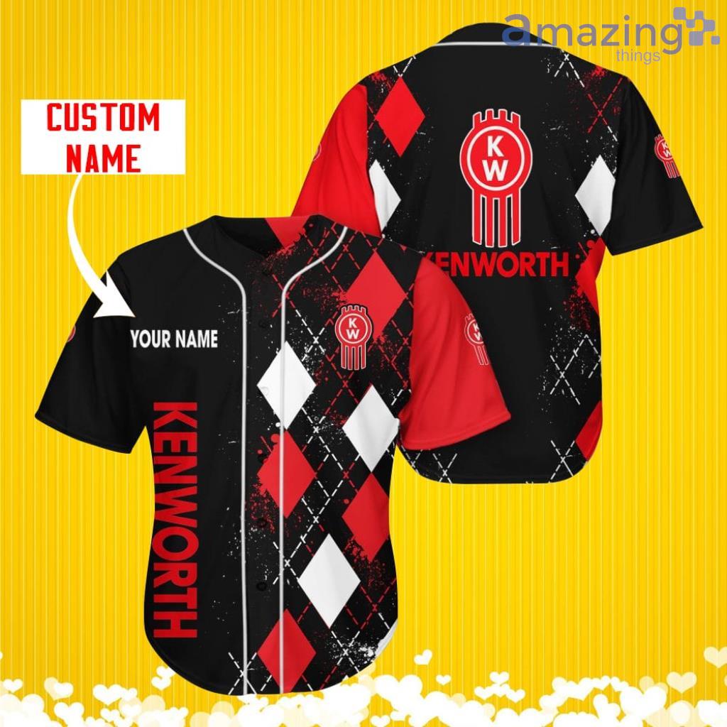 Kenworth Sports Logo Jersey Baseball Shirt Custom Name With Diamond Brush Pattern For Men And Women image Kenworth Sports Logo Jersey Baseball Shirt Custom Name With Diamond Brush Pattern For Men And Women Product Photo 1