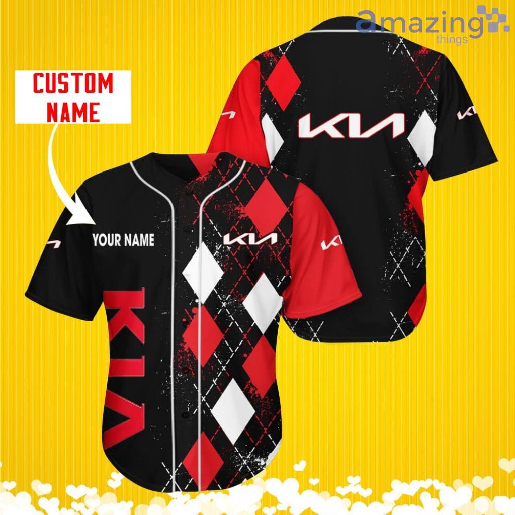 Kia Sports Logo Jersey Baseball Shirt Custom Name With Diamond Brush Pattern For Men And Women image Kia Sports Logo Jersey Baseball Shirt Custom Name With Diamond Brush Pattern For Men And Women Product Photo 1