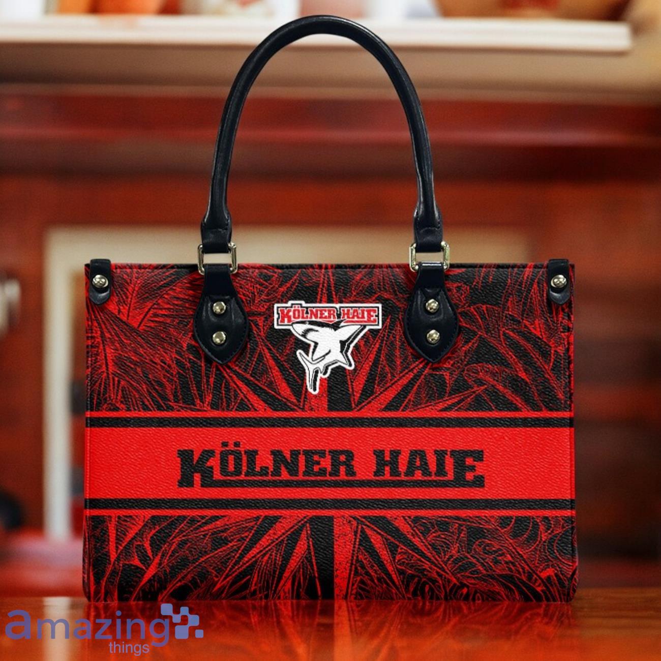 Kolner Haie Leather Handbag Custom Name Gift For Women image Kolner Haie Leather Handbag Custom Name Gift For Women Product Photo 2