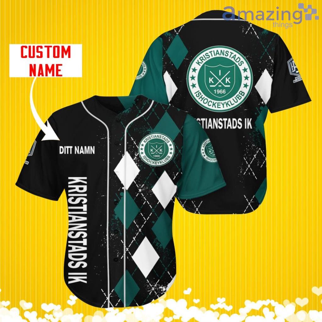 Kristianstads IK Sports Logo Jersey Baseball Shirt Custom Name With Diamond Brush Pattern For Men And Women image Kristianstads IK Sports Logo Jersey Baseball Shirt Custom Name With Diamond Brush Pattern For Men And Women Product Photo 1