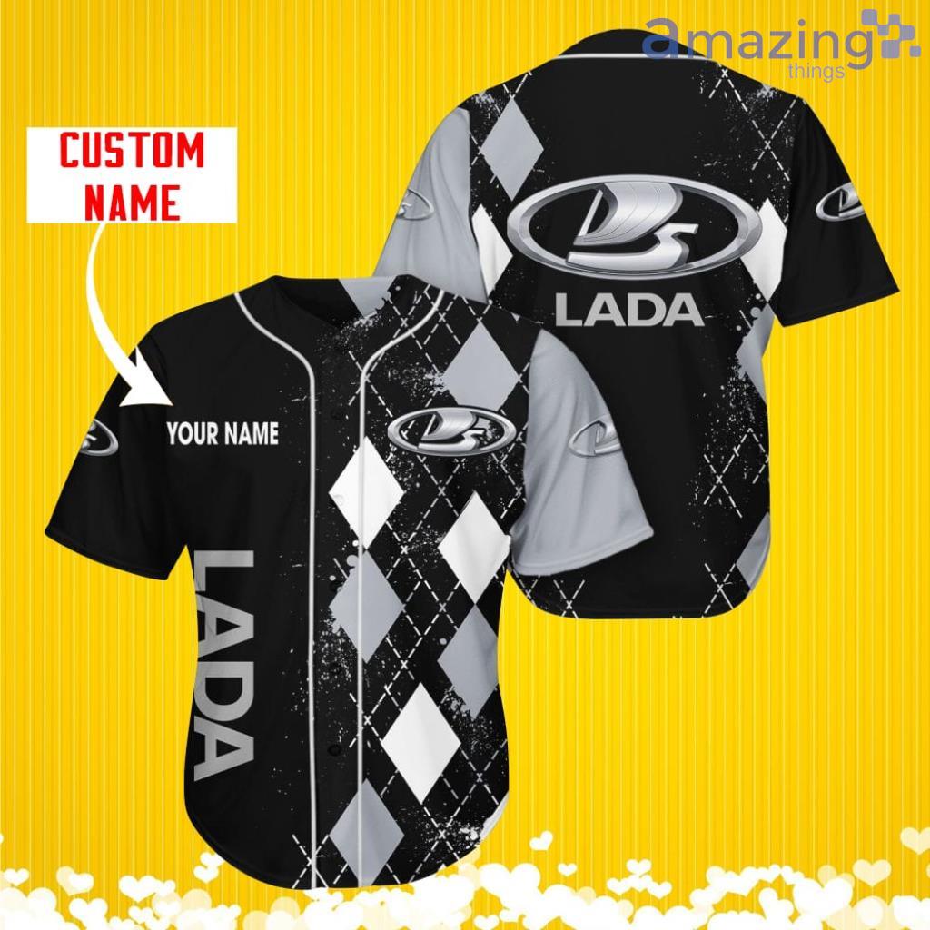 Lada Sports Logo Jersey Baseball Shirt Custom Name With Diamond Brush Pattern For Men And Women image Lada Sports Logo Jersey Baseball Shirt Custom Name With Diamond Brush Pattern For Men And Women Product Photo 1