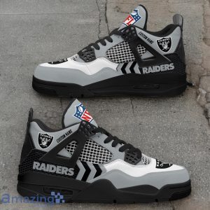 Las Vegas Raiders NFL Air Jordan 4 Custom Name Sneaker For Fans Product Photo 2
