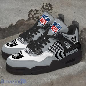 Las Vegas Raiders NFL Air Jordan 4 Custom Name Sneaker For Fans Product Photo 4