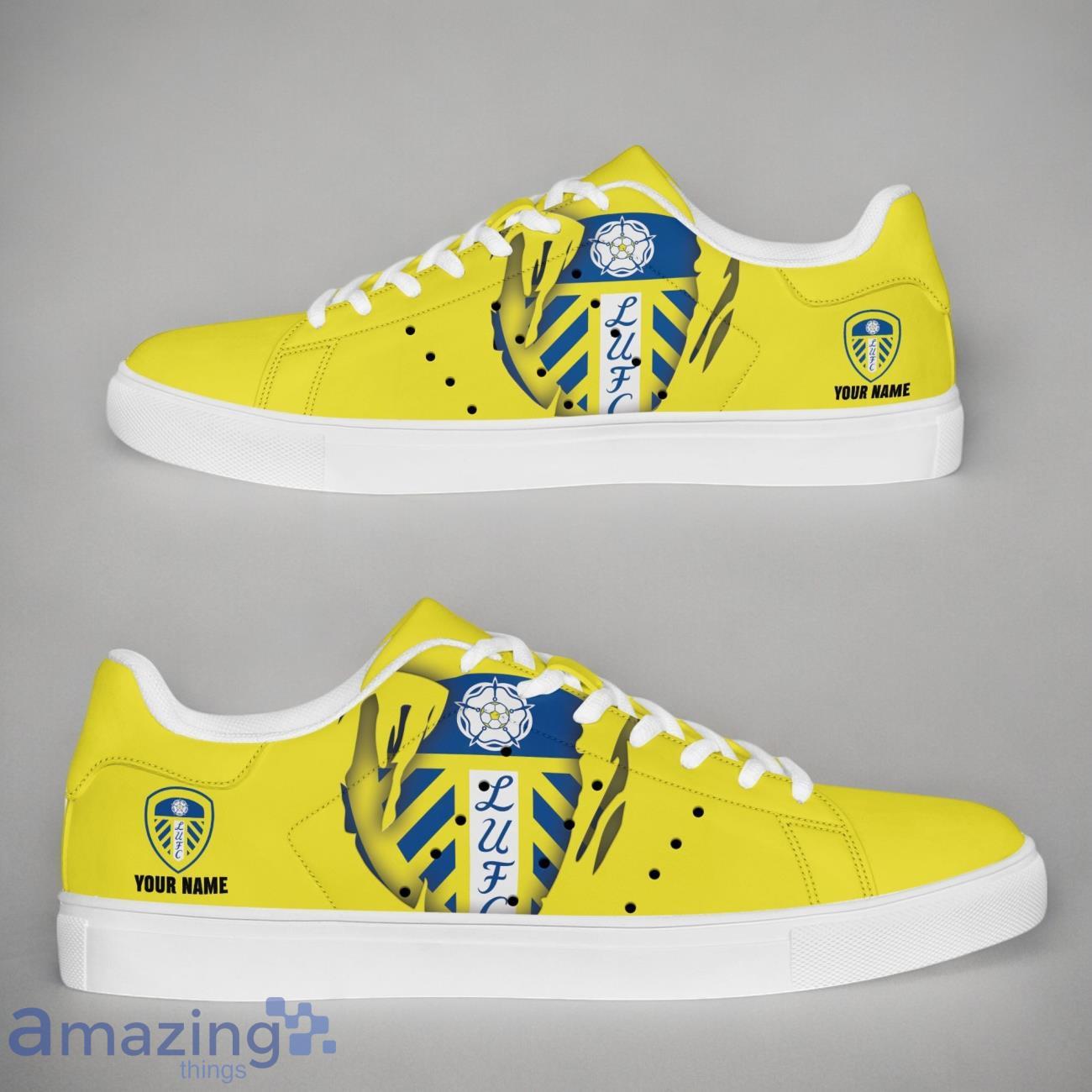 Leeds United EPL Custom Name New Stansmith Shoes Gifts For Fans image Leeds United EPL Custom Name New Stansmith Shoes Gifts For Fans Product Photo 1
