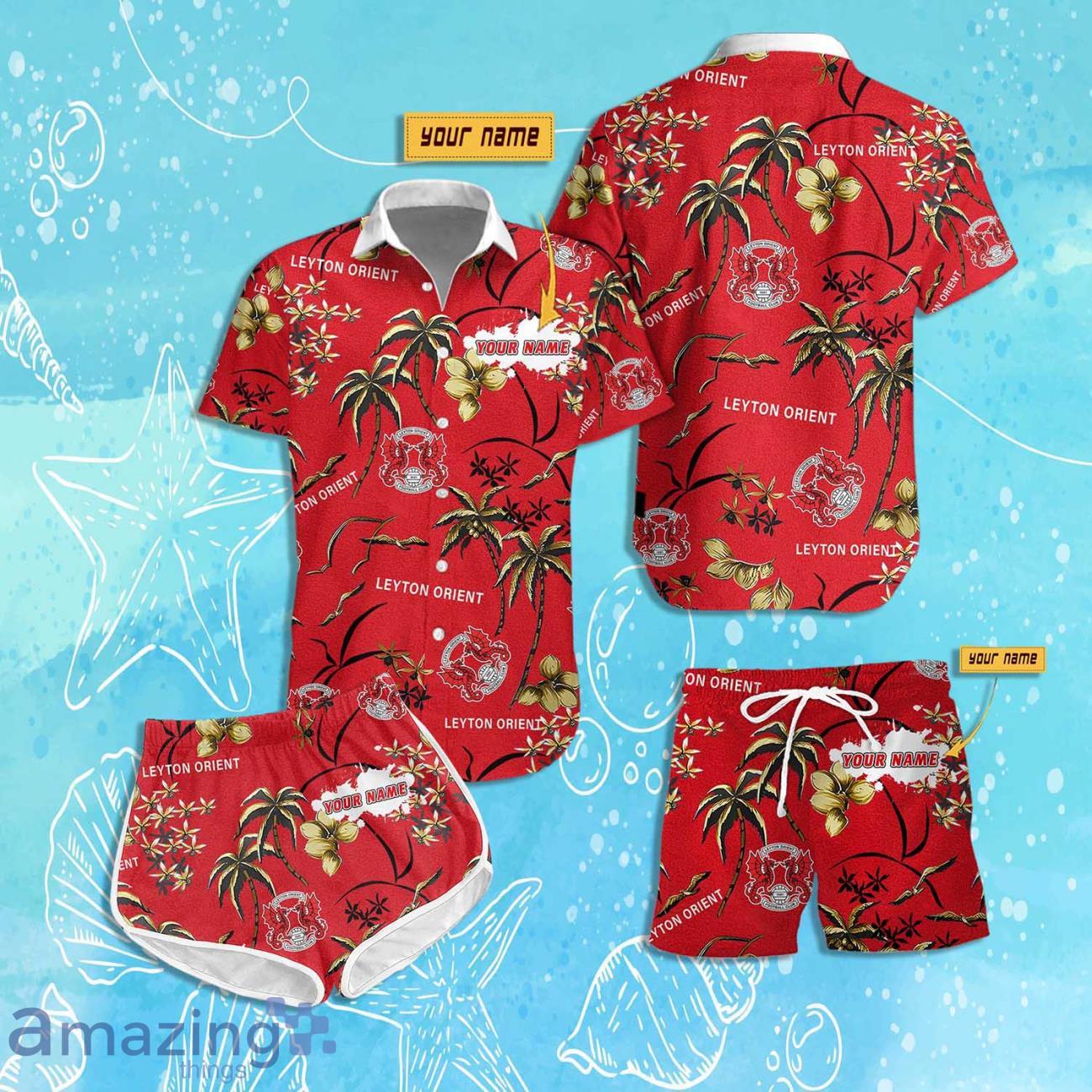 Leyton Orient Hawaiian Shirt & Short Custom Name 2024 Men Women Summer Beach image Leyton Orient Hawaiian Shirt & Short Custom Name 2024 Men Women Summer Beach Product Photo 1