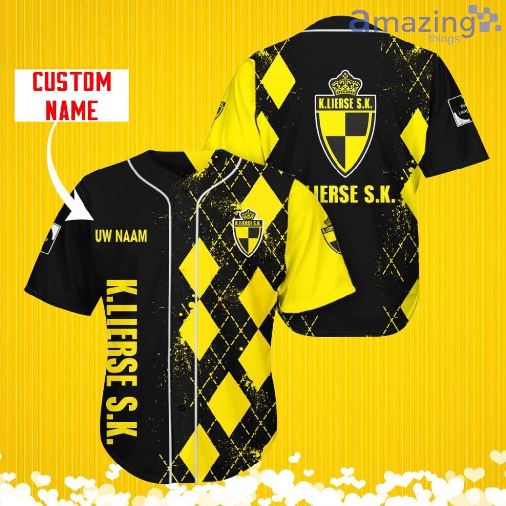 Lierse Kempenzonen Sports Logo Jersey Baseball Shirt Custom Name With Diamond Brush Pattern For Men And Women image Lierse Kempenzonen Sports Logo Jersey Baseball Shirt Custom Name With Diamond Brush Pattern For Men And Women Product Photo 1