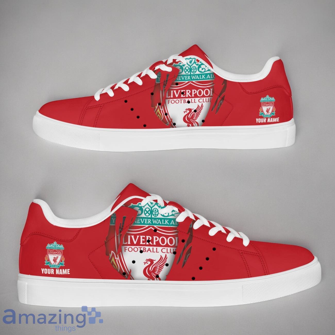 Liverpool EPL Custom Name New Stansmith Shoes Gifts For Fans image Liverpool EPL Custom Name New Stansmith Shoes Gifts For Fans Product Photo 1